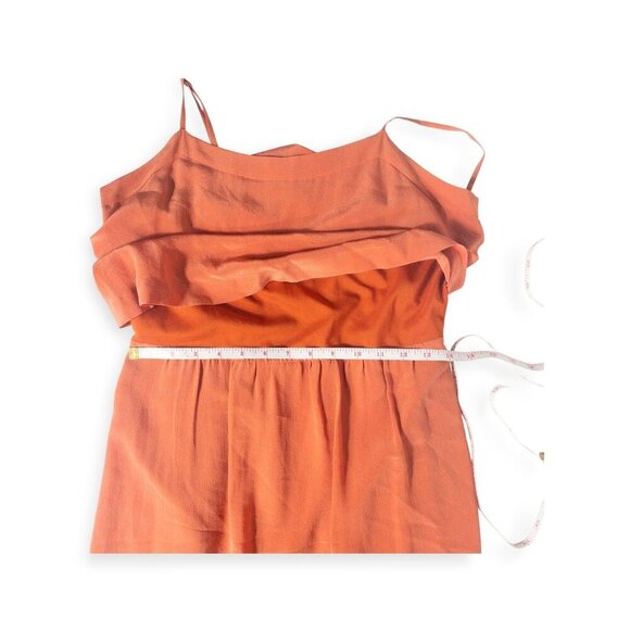 Madewell Orange Silk Camisole Dress SZ 4 Boho Retro 70s - Picture 6 of 7